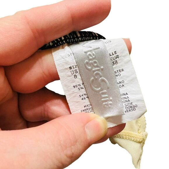 Magicsuit Magnolia Blossom Black White Rita Tankini Top Size 8 - Picture 5 of 9